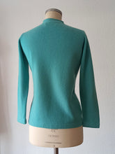 Load image into Gallery viewer, 1950s 1960s - BALLANTYNE, Scotland - Turquoise Thick Cashmere Cardigan
