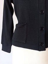 Load image into Gallery viewer, 1950s - CASTAÑER, Spain - Deadstock Black Wool Cardigan - Sz 3
