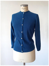 Load image into Gallery viewer, 1950s 1960s - BALLANTYNE, Scotland - Petrol Blue Cashmere Cardigan
