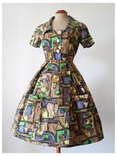Load image into Gallery viewer, 1950s - MODARUO, Italy - Novelty Print Dress - W25 (66cm)
