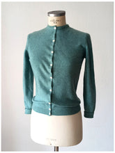 Load image into Gallery viewer, 1950s - BRAEMAR, Scotland - Gorgeous Green Cashmere Cardigan - Sz 38
