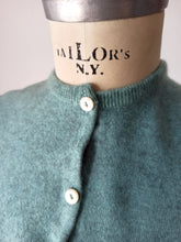 Load image into Gallery viewer, 1950s - BRAEMAR, Scotland - Gorgeous Green Cashmere Cardigan - Sz 38
