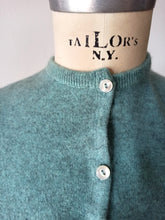 Load image into Gallery viewer, 1950s - BRAEMAR, Scotland - Gorgeous Green Cashmere Cardigan - Sz 38

