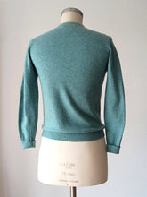 Load image into Gallery viewer, 1950s - BRAEMAR, Scotland - Gorgeous Green Cashmere Cardigan - Sz 38
