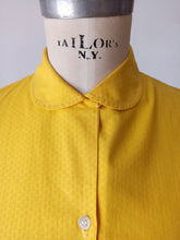 Charger l'image dans la galerie, 1950s - MCD, France - Stunning Yellow Cotton Blouse - Sz 44
