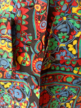 Cargar imagen en el visor de la galería, 1940s - PARIS - Gorgeous Colorful Rayon Dress - W30 (76cm)
