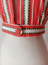 Cargar imagen en el visor de la galería, 1950s - PARIS - Delightful Cotton Bolero Dress - W26 (66cm)
