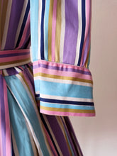 Charger l'image dans la galerie, 1950s - Stunning Color Stripes Cotton Dress - W33 (84cm)
