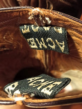 Laden Sie das Bild in den Galerie-Viewer, 1950s - ACME, USA - Gorgeous Brown Turquoise Cowgirl Boots - EU 36/US 6
