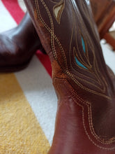 Laden Sie das Bild in den Galerie-Viewer, 1950s - ACME, USA - Gorgeous Brown Turquoise Cowgirl Boots - EU 36/US 6
