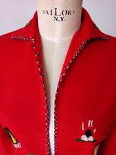 Charger l'image dans la galerie, 1940s 1950s - PRESIDENTE, Mexico - Red Souvenir Jacket - Sz. S/M
