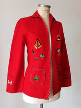 Charger l'image dans la galerie, 1940s 1950s - PRESIDENTE, Mexico - Red Souvenir Jacket - Sz. S/M
