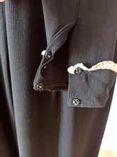 Load image into Gallery viewer, 1930s 1940s - Superb Black Silk Crepe Dress - W28.5 (72cm)
