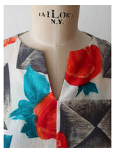 Cargar imagen en el visor de la galería, 1950s 1960s - Gorgeous Roseprint Cotton Dress - W28.5 (72cm)
