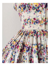 Load image into Gallery viewer, 1940s 1950s - Delightful French Floral Cotton Dress - W27.5 (70cm)

