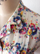Load image into Gallery viewer, 1940s 1950s - Delightful French Floral Cotton Dress - W27.5 (70cm)
