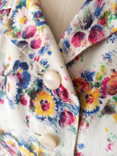 Load image into Gallery viewer, 1940s 1950s - Delightful French Floral Cotton Dress - W27.5 (70cm)
