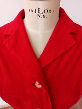 Load image into Gallery viewer, 1940s 1950s - Stunning Red Lipstick Corduroy Dress - W27 (68cm)
