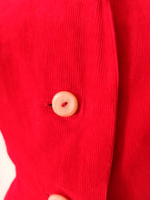Load image into Gallery viewer, 1940s 1950s - Stunning Red Lipstick Corduroy Dress - W27 (68cm)

