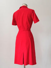 Load image into Gallery viewer, 1940s 1950s - Stunning Red Lipstick Corduroy Dress - W27 (68cm)
