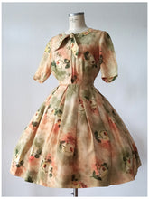 Load image into Gallery viewer, 1950s - LE REUSSI, Paris - Exquisite Roseprint Dress - W28.5 (72cm)
