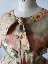 Load image into Gallery viewer, 1950s - LE REUSSI, Paris - Exquisite Roseprint Dress - W28.5 (72cm)
