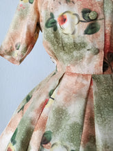 Load image into Gallery viewer, 1950s - LE REUSSI, Paris - Exquisite Roseprint Dress - W28.5 (72cm)
