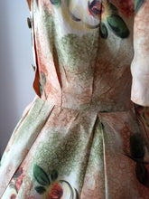 Load image into Gallery viewer, 1950s - LE REUSSI, Paris - Exquisite Roseprint Dress - W28.5 (72cm)
