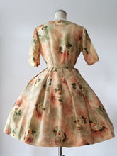 Load image into Gallery viewer, 1950s - LE REUSSI, Paris - Exquisite Roseprint Dress - W28.5 (72cm)
