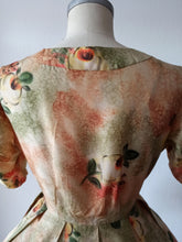 Load image into Gallery viewer, 1950s - LE REUSSI, Paris - Exquisite Roseprint Dress - W28.5 (72cm)
