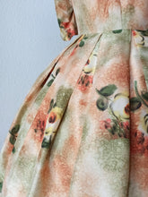 Load image into Gallery viewer, 1950s - LE REUSSI, Paris - Exquisite Roseprint Dress - W28.5 (72cm)

