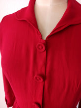 Cargar imagen en el visor de la galería, 1940s - Gorgeous Lipstick Red Rayon Dress - W28.5 (72cm)
