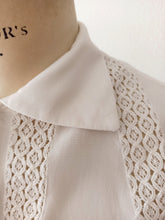 Charger l'image dans la galerie, 1940s - Exquisite White Rayon Blouse - Sz 42

