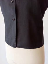 Load image into Gallery viewer, 1950s - Superb Black Silk Oriental Style Blouse - Sz 44
