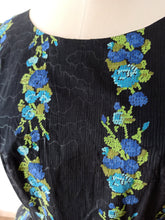 Cargar imagen en el visor de la galería, 1950s 1960s - Gorgeous Hydrangeas Print Cotton Dress - W29 (74cm)
