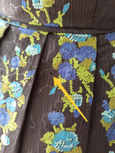 Cargar imagen en el visor de la galería, 1950s 1960s - Gorgeous Hydrangeas Print Cotton Dress - W29 (74cm)
