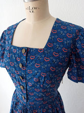 Cargar imagen en el visor de la galería, 1940s - GERMANY - Gorgeous Cotton Dress - W28.5 (72cm)
