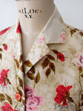 Cargar imagen en el visor de la galería, 1950s - WOLFF Fabrics - Roseprint Cotton Blouse - Sz 40
