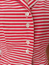 Cargar imagen en el visor de la galería, 1940s 1950s - Gorgeous Candy Stripes Cotton Blouse - W27.5 (70cm)
