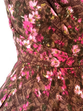 Charger l'image dans la galerie, 1950s - Gorgeous Strapless Floral Cotton Dress - W26 (66cm)
