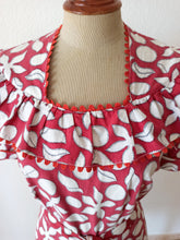 Charger l'image dans la galerie, 1940s - Adorable Puffed Sleeves Cotton Dress - W31.5 (80cm)
