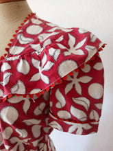 Charger l'image dans la galerie, 1940s - Adorable Puffed Sleeves Cotton Dress - W31.5 (80cm)
