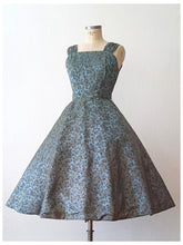 Load image into Gallery viewer, 1950s - Spectacular Teal Gold Brocade Dress - W26 (66cm)
