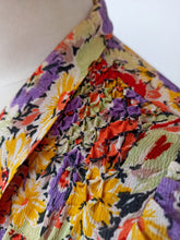 Charger l'image dans la galerie, 1930s - Charming Honeycomb Floral Crepe Dress - W29 (74cm)
