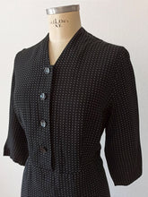 Load image into Gallery viewer, 1940s 1950s - Gorgeous Black Rayon Dress - W39 (100cm)
