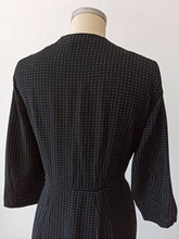 Load image into Gallery viewer, 1940s 1950s - Gorgeous Black Rayon Dress - W39 (100cm)
