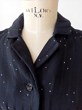 Load image into Gallery viewer, 1940s 1950s - Fabulous Black Flecked Rayon Blouse
