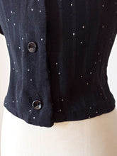Load image into Gallery viewer, 1940s 1950s - Fabulous Black Flecked Rayon Blouse
