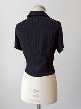 Load image into Gallery viewer, 1940s 1950s - Fabulous Black Flecked Rayon Blouse
