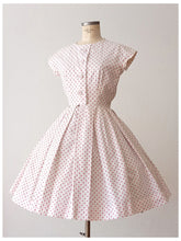 Load image into Gallery viewer, 1950s - Adorable Pink Dots Cotton Dress - W29 (74cm)
